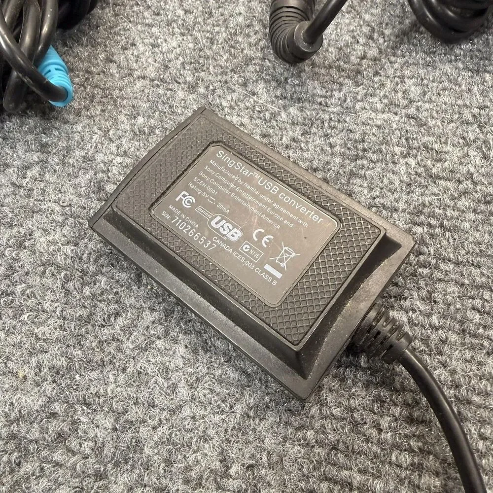 SingStar USB Converter 2 Wired Microphones Sony PlayStation 2 PS2 PS3 PC Black